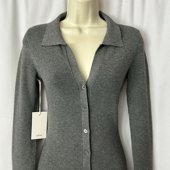 Wilfred Aritzia NWT Heather Dark Grey Long Sleeve Sweater Dress **Size S** 🔥🔥 - Picture 3 of 4